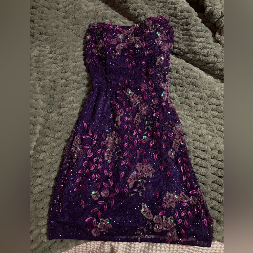 Primavera Purple Floral Homecoming Dress